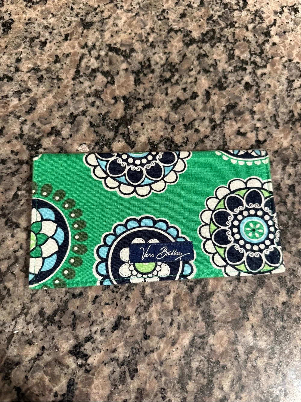 Vera Bradley Green Floral Print Checkbook Cover
